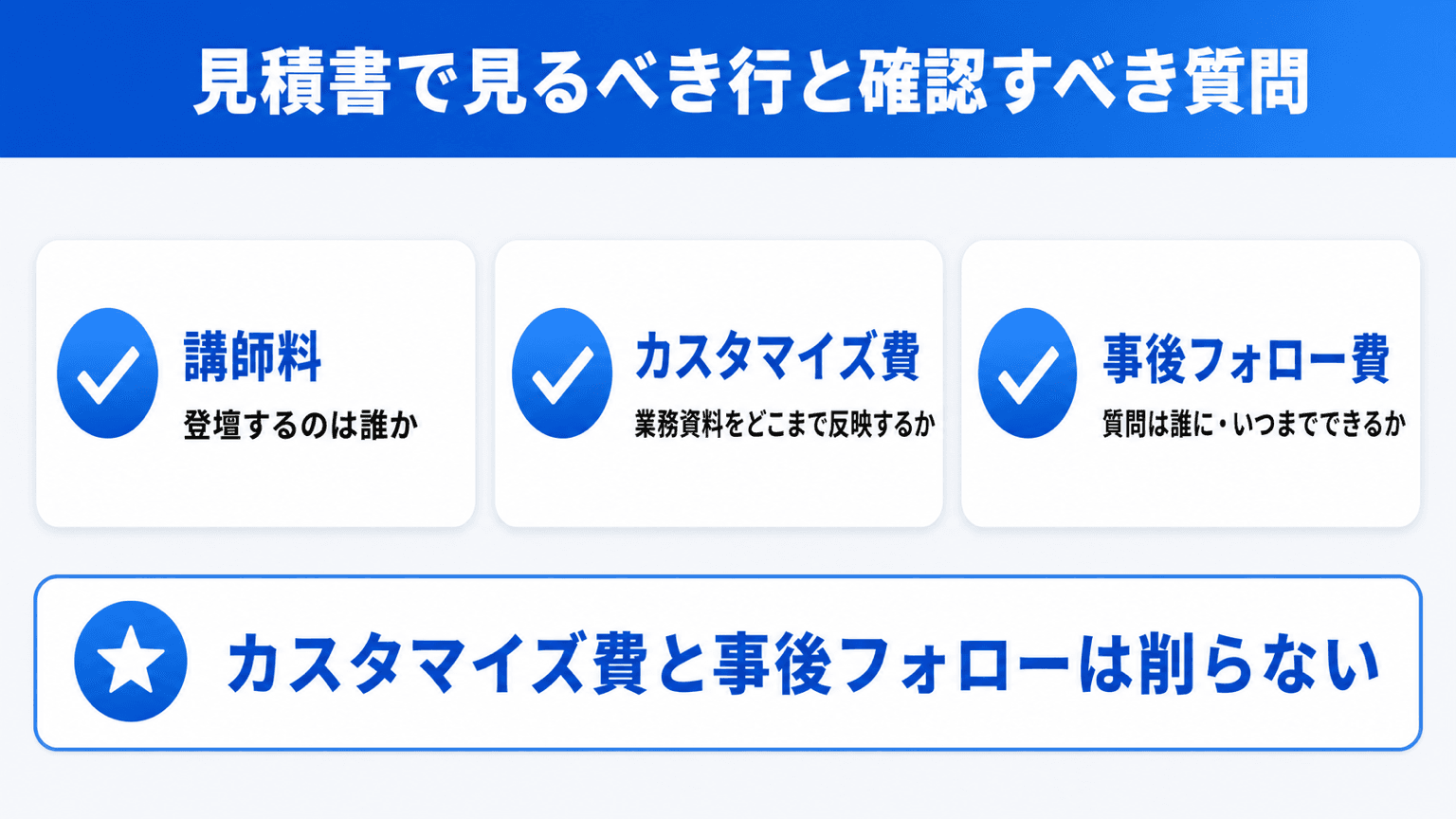 見積書で見るべき行と確認すべき質問